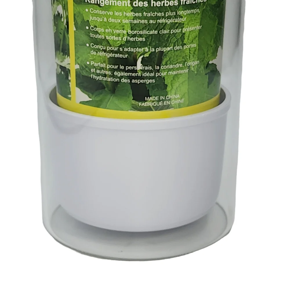 Cleae Borosilicate Glass Herb Keeper and Herb‎ Storage Container 12.2x4.7in